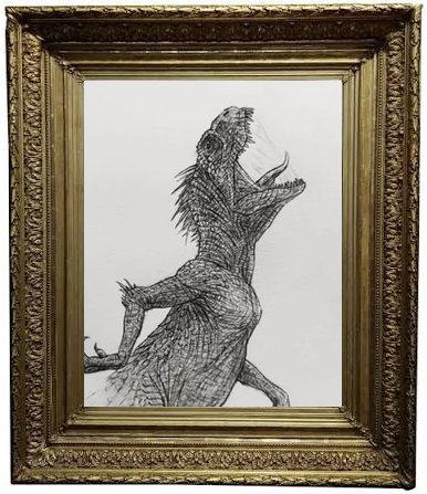 Sharks in graphite, framed