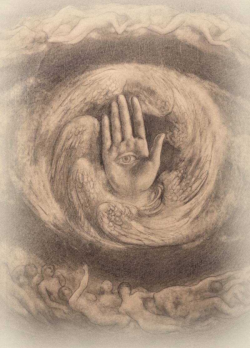 Kahlil Gibran, the hand with the eye (public domain)